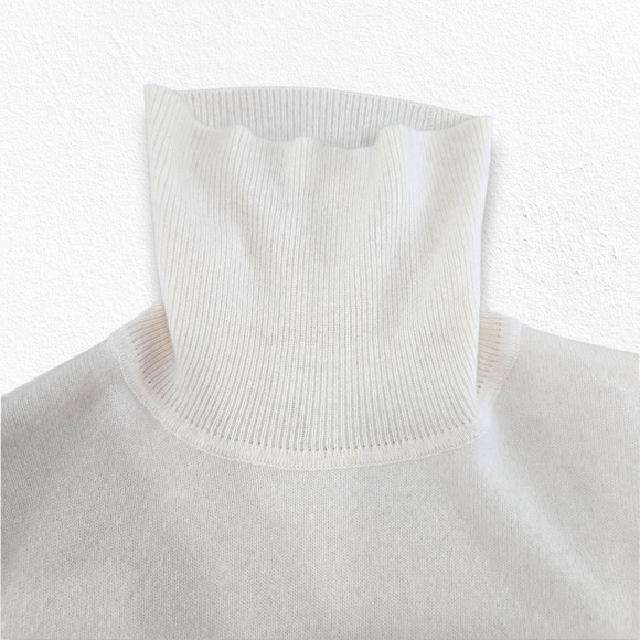 Y2K Charter Club Ivory White 100% Cashmere Turtleneck Knit Sweater Size Large - Picture 11 of 13